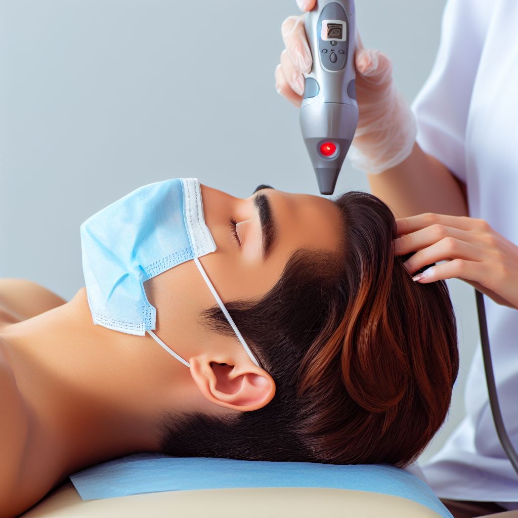 Seance de laserothérapie pour l'addiction